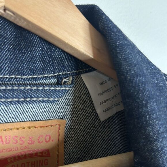 Levis Mens Denim Trucker Jacket Collared Buttondown Outerwear Coat size 2XL - Picture 6 of 11